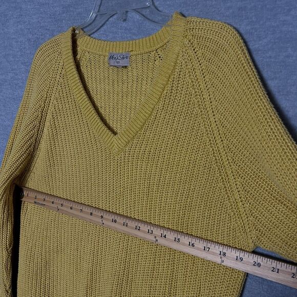 Sears Vintage Mens Sweater M Chunky Knit V Neck Coastal Preppy Heritage Yellow - Picture 4 of 8